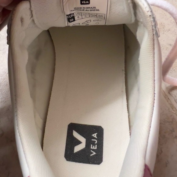 Veja White Sneakers with Pink Detail - Picture 5 of 5
